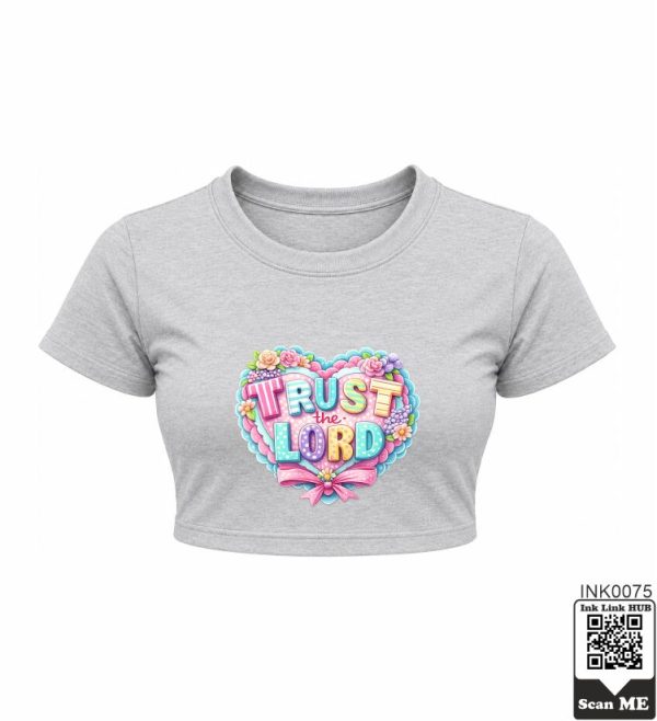 Trust the Lord Grey Crop Top