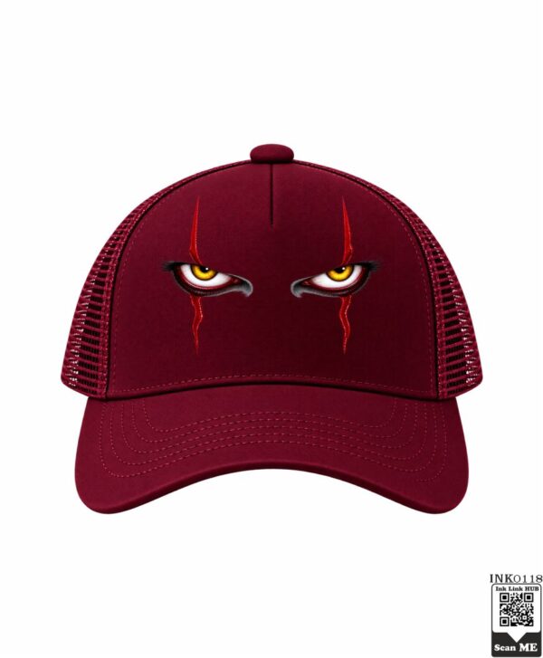 Maroon Evil Eyes Trucker Cap