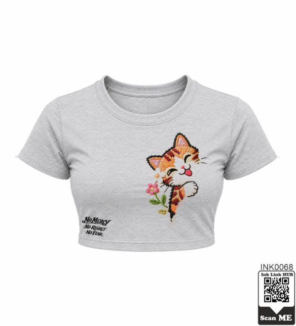 Playful Cat Crop Top