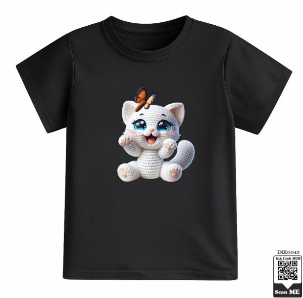 Black Crochet Cat T-Shirt