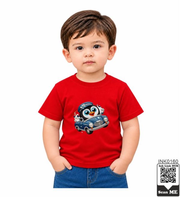 Penguin Car Kids T-Shirt