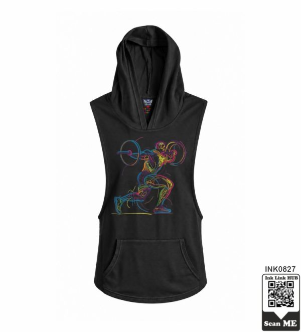 Colorful Weightlifter Hooded Tank